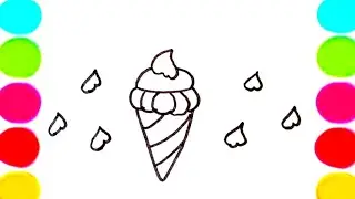 Ice cream Drawing, Painting & Coloring For Kids and Toddlers_ Child Art #icecreamdrawing