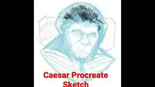 Caesar Procreate Sketch #procreate #caesar #art #drawing #inking #coloring #animal #greatapes #movie
