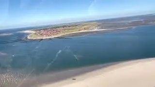 Landung am Flugplatz Baltrum bei Crosswind.￼