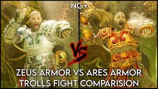 ZEUS ARMOR VS ARES ARMOR TROLLS FIGHT COMPARISON | GOD OF WAR RAGNAROK NG+ | GMGOW