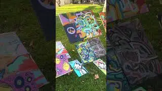 Artist Selling His Paintings at Lake Merritt #oakland #art #culture