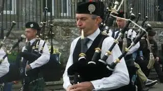 Halkirk Games 2022 Pipe parade in Halkirk