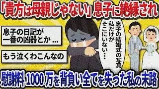 【汚嫁視点】「貴方は母親じゃない。俺の母親は父さんの再婚相手だ」20年子供に会わせなかった私に息子が放った絶縁状→法廷で暴露された息子の悲痛な日 記で慰謝料1000万を背負い全てを失った 2ch修羅場