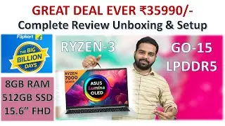 🤷🏽Asus Vivobook Go 15 OLED 2023 Ryzen-3 Unboxing Review & Complete Windows-11 Setup Guide #viral