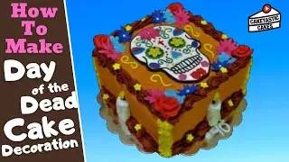 SUGAR SKULL Cake Decorating Tutorial cr&aacute;neo del az&uacute;car HALLOWEEN Cake Decorations DAY OF THE DEAD