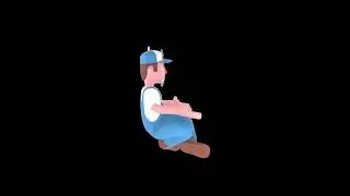 3D Cartoon Male Character Turntable | Peaceful Mechanic Meditation Pose Model