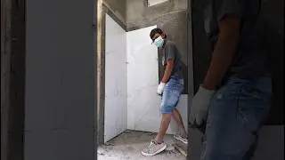 Cara pasang granit dinding bagian sudut #granit  #tutorial #shortvideo #shorts