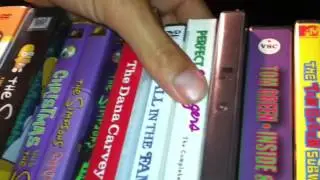 Chalmer shows us his TV shows on DVD.