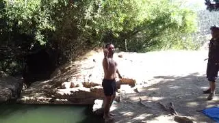 Koby jamping to the pool in even sapir