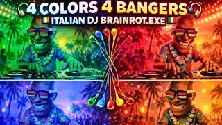 4 COLORS 4 BANGERS 🎧 | ITALIAN DJ BRAINROT.EXE (DON&rsquo;T BLINK!) #italianbrainrot #tralalero  #lyrics