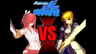 Mugen Fighting Jam Madness: Erza (Fairy Tail) vs. Saber (Fate series)