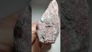 Ruby in Kyanite rock specimen, fluoresces red. Mysore mining district, India.