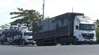 TRUK KONTAINER TRUK TRAILER TRUK WING BOX DI PANTURA BREBES - TEGAL