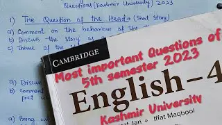 General English 5th Sem Most important Questions...😱(2023) Kashmir University | English |30/30 mark