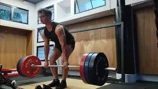 Deadlift 150kg/331lb x 5 reps x 3 sets at 88kg/194lb bw