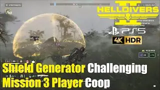 Helldivers 2 Shield Generator Challenging Mission 3 Player Coop - PS5 HDR