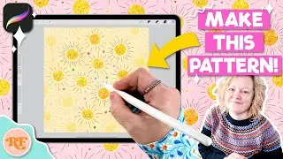 Make a Summer Sunshine Seamless Pattern in Procreate with FREE stamp brushes