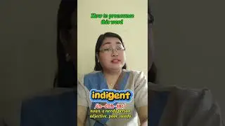 How to pronounce indigent #pronunciation #reading #education