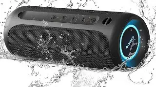 Wireless Bluetooth Speaker, Portable Speaker, IPX7 Waterproof, 25W Loud Stereo Sound, Bassboom