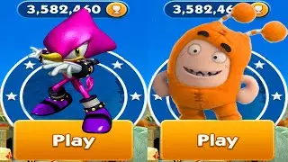 Oddbod Turbo Run vs Sonic Dash -  Espio vs All Bosses Zazz Eggman All 51 Characters