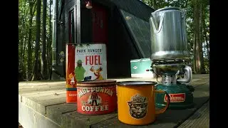 Coffee at my Cabin on a Vintage Coleman 502 Stove