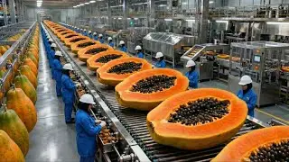 Inside a Modern Papaya Factory | From Farm to Dessert (The Whole Process)