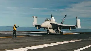 Skies of Steel: Fighter Jets in Action on the Aircraft Carrier ⚓🔥