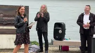 Slavnostní odhalení plastiky lokomotivy 