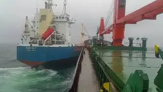 General Cargo #ship Collision due to Anchor Dragging in Rough Sea   PART 2 Collision at Anchorage