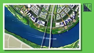 New River City Urban Design Perspective: Full Watercolor Rendering