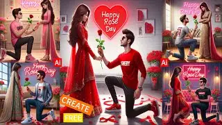 Create Happy Rose Day couples name Image editing | Bing image creator tutorial | Bing Image