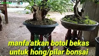 cara membuat Hong/pilar bonsai dari botol bekas kecap