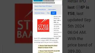 Baazar Style Retail IPO GMP