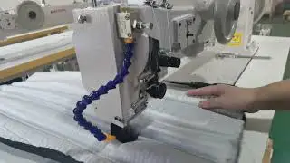 Long arm extra heavy duty 2 needle sewing machine for duct wrap thermal insulation