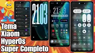 Tema Xiaomi Tela Din&acirc;mica, &Iacute;cones e Control Center Liquid Glass Estilo HyperOs 3
