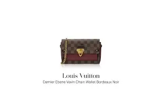 Mau Jual Tas Branded Second? Louis Vuitton Damier Ebene Vavin Chain Wallet Bordeaux Noir