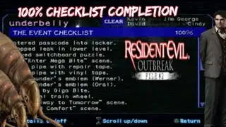 Resident Evil Outbreak File 2-Underbelly 100% Event Checklist Completion Guide