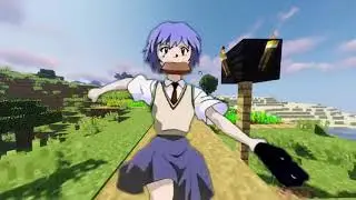 Ayanami Rei Running in Minecraft | 1 Hour