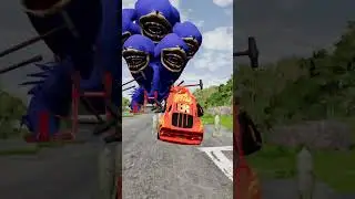 Big & Small Cars vs Hydra Sonic Tapes Giant Monster - BeamNG.Drive