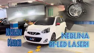 Nissan March farol de neblina bi led laser. Ilumina&ccedil;&atilde;o absurda!