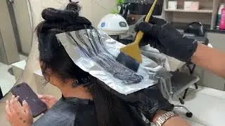 Hair highlight/ #colour / #hairstyle #highlights #video #matrix 