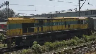CHEDDAR YELLOW SHUNTER ENGINE SHUNTS EMPTY TRAIN AT TERMINUS YARD WDS6AD 36305