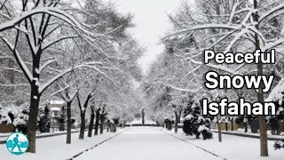 Isfahan Covered in White: A Calm, Silent Walk Through Mellat Park Snow