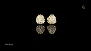 Gold and Natural Round Diamond Flower Stud Earring#usa#ivevarluxury #viralvideo #Trending#FYP#Ring