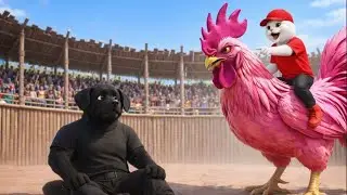 Red Cat vs Black Dog | Golden Rooster Race | Epic AI Animal Animation