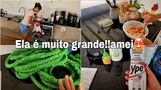 ALMOÇO FRESQUINHO, COMPREI MATERIAL DE LIMPEZA E CHEGOU A MANGUEIRA DA SHOPEE E AMEI O TAMANHO