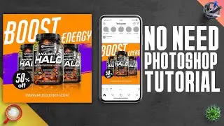 How to make Gym Protein poster design 2 | whey supplement design tutorial in  Photopea / Photoshop