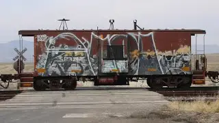 UP OGPD at Wheelon on the Ogden Subdivision, MP 44.45 with SP Caboose 4742