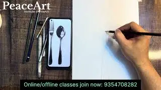 Part -1 Learn how to draw spoon in charcoal medium ✍️✍️ #reels #youtubeshorts #viralvideo