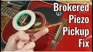 Repairing Undersaddle Piezo Pickup on Acoustic Guitar - Epiphone Pro-1 Ultra -  [Subs en Espa&ntilde;ol]